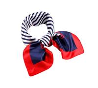 KRYMSON Écharpe nautique en 2 pièces, écharpe carrée rouge-bleu-blanc, accessoire de costume de marin nautique, convient pour le bal, la fête, le cosplay et la célébration, rouge, bleu et blanc, 50 *