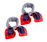 KRYMSON Ensemble de 2 écharpes nautiques, écharpe carrée rouge/bleu/blanc, accessoires de costume de marin nautique, convient pour le bal, la fête, le cosplay et la célébration, rouge, bleu et blanc