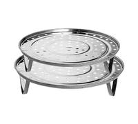 KRYMSON Grille de cuisson vapeur haute 2 pièces, kit de panier vapeur en acier inoxydable, plaque de cuisson ronde, étagère de cuisson, fournitures de cuisine, plaque vapeur pliable en acier