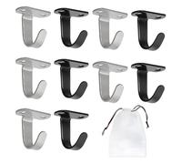 KRYMSON Lot de 10 Crochets de Plafond Avec Sac de Rangement - Filetés, à Vis Murales, en Acier Inoxydable - Pour Cuisine, Salle de Bain
