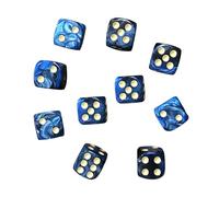 KRYMSON Lot de 10 Dés Noirs et Bleus à Six Côtés - Mini Dés Acryliques pour Jeux de Table et de Société