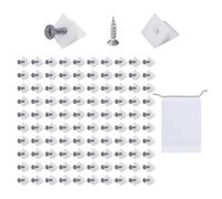 KRYMSON Lot de 100 supports de tiroir, 1 sac de rangement, support de fond de tiroir, cale de réparation de fond de tiroir, en plastique, blanc, montage latéral