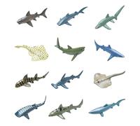 KRYMSON Lot de 12 jouets de requin, cadeaux de requin, jouets de bain pour bébé, jouets pour enfants, jouets de mer, jouets d'animaux