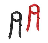KRYMSON Lot de 2 bandeaux pour femme, cravates pour femme, élastiques, ceintures décoratives, soyeuses et respirantes, en tissu (noir, rouge), noir/rouge, 5 * 200 cm