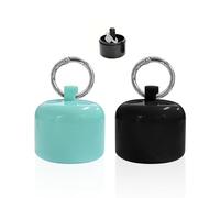 KRYMSON Lot de 2 boîtes à bijoux portables - Mini boîte à bijoux avec porte-clés, boîte de rangement pour bijoux, bagues, colliers, bracelets, boucles d'oreilles (noir, bleu)