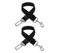 KRYMSON Lot de 2 ceintures de sécurité pour chien - Noir, 66 x 2,5 cm - Réglable de 45 à 66 cm - Pour chiens de petite et moyenne taille