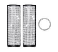 KRYMSON Lot de 2 housses de ceinture de sécurité avec 1 autocollant diamant pour bouton de démarrage - Housses brillantes pour ceinture de sécurité - Accessoires d'intérieur pour femme