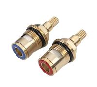 KRYMSON Lot de 2 noyaux de valve de robinet, double dent, en cuivre, pièces de rechange pour salle de bain et cuisine