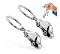 KRYMSON Lot de 2 porte-clés de voiture en métal - Cadeau de voiture pour homme - Convient pour les hommes et les femmes - À suspendre aux sacs à dos et aux sacs à main, argenté, taille unique