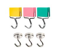 KRYMSON Lot de 3 crochets adhésifs magnétiques, 3 crochets adhésifs sans perforation, crochets muraux, crochets multifonctions sans trace, crochets à vêtements derrière la porte, pour accrocher