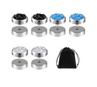 KRYMSON Lot de 3 paires de boucles d'oreilles punk en acier inoxydable avec 1 sac de rangement incrustés de pierres colorées pour homme et femme, non