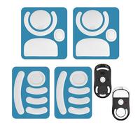 KRYMSON Lot de 4 autocollants pour souris blancs antidérapants, accessoires professionnels de jeu, lisses et durables, adaptés pour tous les types de souris