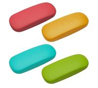 KRYMSON Lot de 4 étuis à lunettes portables - Étui de protection pour lunettes rigide - Étui à lunettes de soleil - Protection des lunettes (rouge, orange, bleu ciel, vert pomme), Rouge, orange, bleu