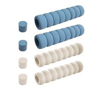 KRYMSON Lot de 4 housses de protection antistatiques pour poignée de porte - Anti-collision - Pour les restaurants, les écoles, les chambres (crème + bleu)