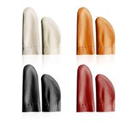 KRYMSON Lot de 4 paires de protège-doigts en cuir de vachette - Protection des doigts - Protection du pouce et de l'index - Anti-perforation - Outil de protection des mains fait à la main