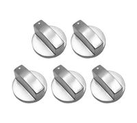 KRYMSON Lot de 5 boutons de cuisinière à gaz, 6 mm, argentés, boutons de rechange universels, pour cuisinière, four (argenté)