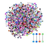 KRYMSON Lot de 50 clous de langue hypoallergéniques, en acier inoxydable, en acrylique, bijoux de piercing imperméables et résistants à la transpiration., Métal