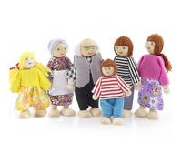 KRYMSON Lot de 6 Figurines en Bois pour Maison de Poupée - Mini Jouets Miniatures