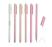 KRYMSON Lot de 6 stylos gel avec boîte en plastique transparent, stylo à bille, stylo gel, kit de papeterie et fournitures de bureau (rose)