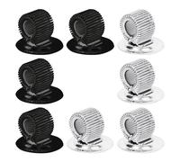 KRYMSON Lot de 8 clips pour stylo à ressort, magnétique, en acier inoxydable, porte-stylo rotatif, pour stylo de voiture, à un trou, convient pour les bureaux, les enseignants, les étudiants (noir,
