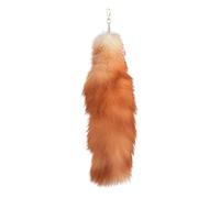 KRYMSON Pendentif Queue de Renard, Porte-Clés Décoratif pour Sac et Voiture, Peluche Douce, Orange, 42