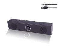Kryolithm Enceinte PC Barre de Son, Haut-Parleur USB avec Câble AUX 3.5mm, Son Clair et Puissant, Commandes de Volume Faciles, Idéal Gaming et Bureau pour Ordinateur de Bureau, Laptop, Moniteur, TV