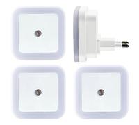 Kryolithm Lot de 3 veilleuses LED avec détecteur - Lumière de prise avec capteur PIR, blanc chaud, économique pour couloir, chambre d'enfant, escalier et chambre à coucher Lot