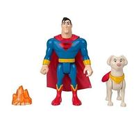 Fisher-Price Krypto Super Chien, Coffret Superman et Krypto, 2 Figurines articulées (15 et 10cm) et 1 Accessoire, Jouet Enfant, Dès 3 Ans, HGL02