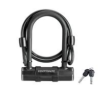 Kryptonite 000648 Mini antivol de vélo en U de 12 mm et câble de sécurité de vélo en boucle de 8 mm, noir, câble de 1,2 m/anse de 12 mm