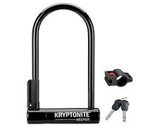 Kryptonite Keeper Standard Antivol U, Niveau Sécurité 5/10 | Avec support, anse Acier Trempé 12 mm avec Revêtement Vinyle, pour Vélos et Scooters, 0,93 kg, 10,2 x 20,3 cm