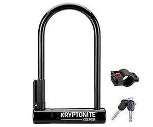 Kryptonite Keeper Standard Antivol U, Niveau Sécurité 5/10 | Avec support, anse Acier Trempé 12 mm avec Revêtement Vinyle, pour Vélos et Scooters, 0,93 kg, 10,2 x 20,3 cm