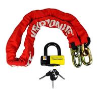 Kryptonite New York Fahgettaboudit 1415 Chaîne avec antivol à disque - Chaîne de 1,5 m, 14 mm et verrou de 15 mm - Protection antivol haute sécurité pour vélo, vélo électrique, scooter, motos - Rouge