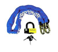 Kryptonite New York Fahgettaboudit 1415 Chaîne de 1,5 m et 14 mm avec antivol à disque NY de 15 mm, protection antivol haute sécurité pour vélos, vélos électriques, scooters, motos et quads/UTV, bleu