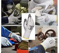 Krytech 579 Gants de protection de travail en polyuréthane résistant aux coupures Taille basse B (EN388), ouvriers, mécaniciens, constructeurs, chantiers, chantiers, chantiers, taille 9 L (1 paire)