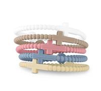 Kryzalite Bracelet Jésus en Silicone avec Croix pour Bébés, Tout-petits, Enfants, Femmes, Hommes - Religieux en Caoutchouc Lot de 5