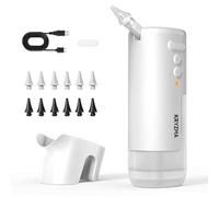 Kryzma S08 Lot de 12 embouts pour nettoyeur d'oreille électrique avec système d'irrigation auriculaire 3 modes de pression, kit de nettoyage des oreilles avec bassin, rechargeable par USB