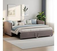 KRYZOR Canapé-lit rembourré, 90/180 x 200 cm, lit de jour, extensible pour lit double, lit gigogne avec sommier à lattes, lit multifonction, velours, gris (gris, 90/180 x 200 cm)