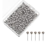 Kryzulax 200 Pièces Punaises Carte, Punaises à Tête Ronde, Argenté, pour Carte de Voyage, Petites Push Pins pour Tableau en Liège, Tableau d'Affichage, Photo, Maison, Bureau, École, Bricolage