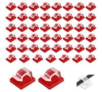 Kryzulax 50 Pièces Clips Câbles,Cable Adhesif Rangement de Câble,Rangement de Fixation Câbles,Attache Câble Auto Collant,pour Bureau Maison Chargeur Voiture(Transparent)