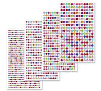 Kryzulax Lot de 1 792 feuilles d'autocollants en strass - 4 feuilles d'autocollants en acrylique pour loisirs créatifs, bijoux, vêtements, maquillage, festival, carnaval, décoration (3/4/5/6 mm