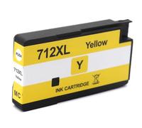 KRZkwA Cartouche à Encre remanufacturée Compatible Compatible avec 712 XL 712XL 3ED71A 3ED67A Compatible avec DesignJet T210 T230 T250 T650(712XL Yellow)
