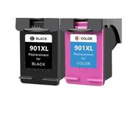 KRZkwA Cartouche d'encre de Remplacement Compatible 901xl Compatible avec 901 Compatible avec Les imprimantes de la série OfficeJet 4500 J4500 J4540 J4550 J4580 J4640 J4680(1bk 1color)