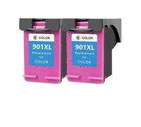 KRZkwA Cartouche d'encre de Remplacement Compatible 901xl Compatible avec 901 Compatible avec Les imprimantes de la série OfficeJet 4500 J4500 J4540 J4550 J4580 J4640 J4680(2Pack Color)