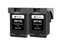 KRZkwA Cartouche d'encre de Remplacement Compatible 901xl Compatible avec 901 Compatible avec Les imprimantes de la série OfficeJet 4500 J4500 J4540 J4550 J4580 J4640 J4680(2Pack BK)