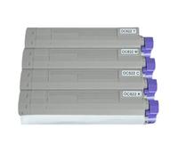 KRZkwA Cartouches de Toner Couleur Compatible avec imprimante, 4 pièces, Fournitures Compatible avec C822 C822n C822dn Compatible avec 44844616 15 14 13 Type C7 43837112 11 10 09