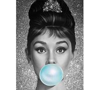 Krzna Peintures sur Toile Audrey Hepburn Chewing-Gum pour Room Decoration Art MuralImpression Affiches Photos 15.7"x23.6"(40x60cm) sans Cadre
