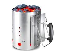 KS-Direkt Cheminée d'allumage XXL avec poignée de sécurité pour barbecue, allume-feu rapide, charbon de bois