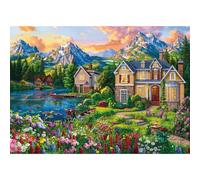 Ks Games Puzzle 2000 pièces : Maison Douillette au Bord du lac