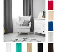 KS Handel 24 Rideau de fenêtre opaque occultant certifié Öko-Tex - 140 à 250 cm - 10 couleurs - 4 dimensions (gris foncé, 140 x 145 cm)