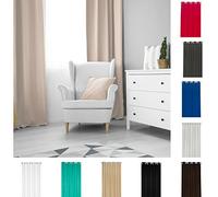 KS Handel 24 Rideau de fenêtre opaque occultant certifié Öko-Tex - 140 à 250 cm - 10 couleurs - 4 dimensions (sable, 140 x 145 cm)